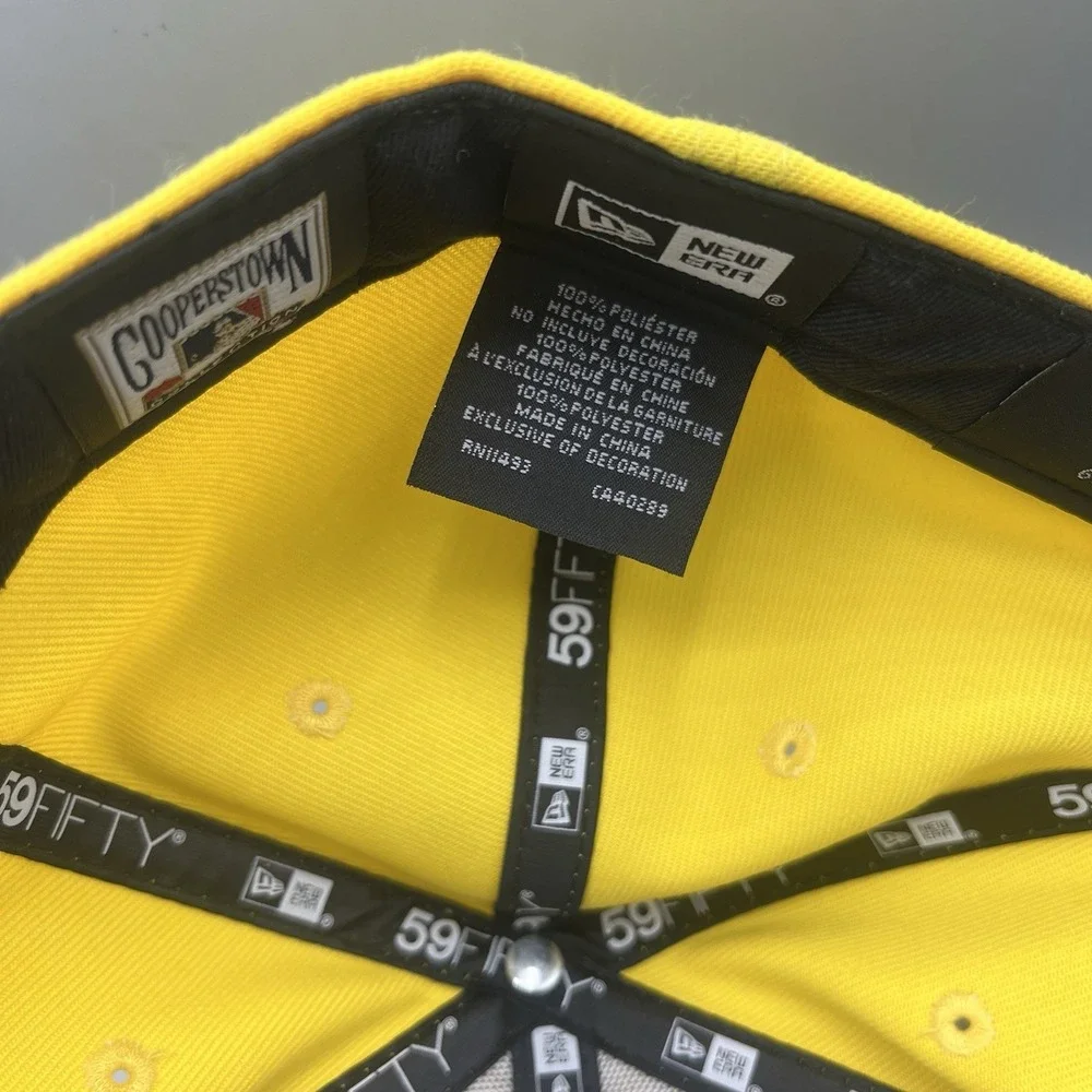 New Era Hat Club Oakland Athletics A's Aux Pack Yellow 59Fifty Fitted Hat 7 3/4